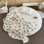 Bear Print Baby Blankets Newborn Muslin Cotton Gauze Swaddle Wrap Bedding Infant Girls Boys Sleeping Blanket Babies Accessories